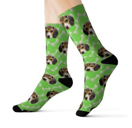 Personalized Custom Pet Head Print Socks For Dog Cat Lover